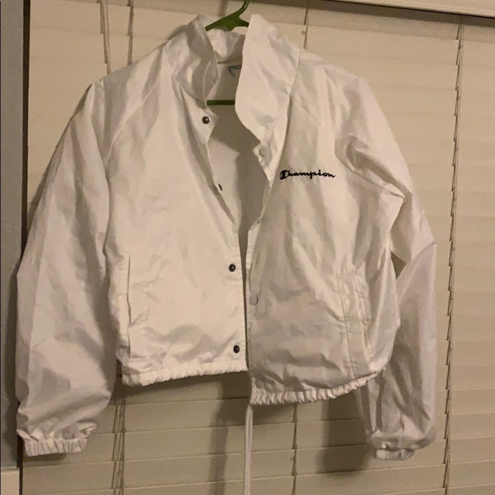 White Champion Windbreaker